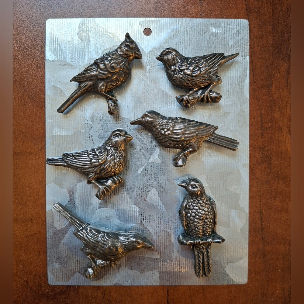Creative Co-Op Pewter Bird Magnets